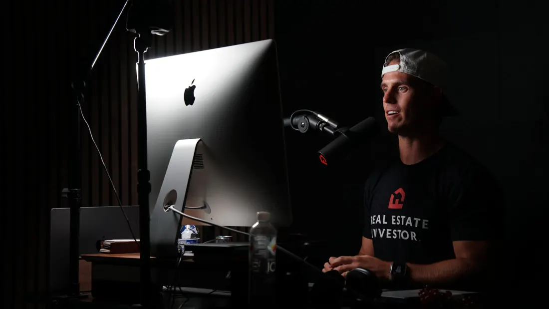 Brody recording at his desk