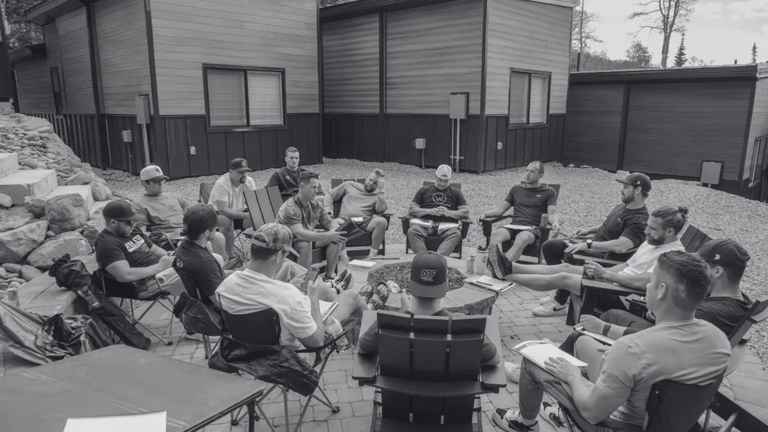Members gathered in an outdoor circle session
